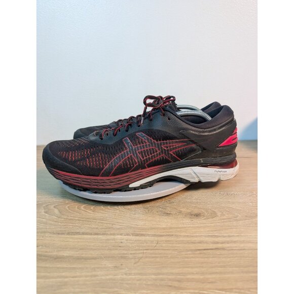 Asics Gel Kayano 25 Men\'s Running Sneakers Color Black Red | Size 12 Distressed